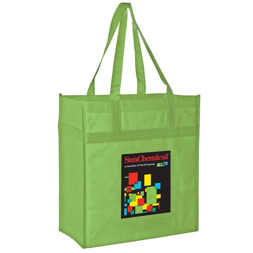Custom Printed Heavy Duty Non-Woven Grocery Tote Bag w/Insert and Full Color (13"x7"x14") - Color Evolution - Y2KL13714-CE